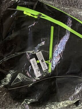Black Backpack with Neon Green Zipper Accents